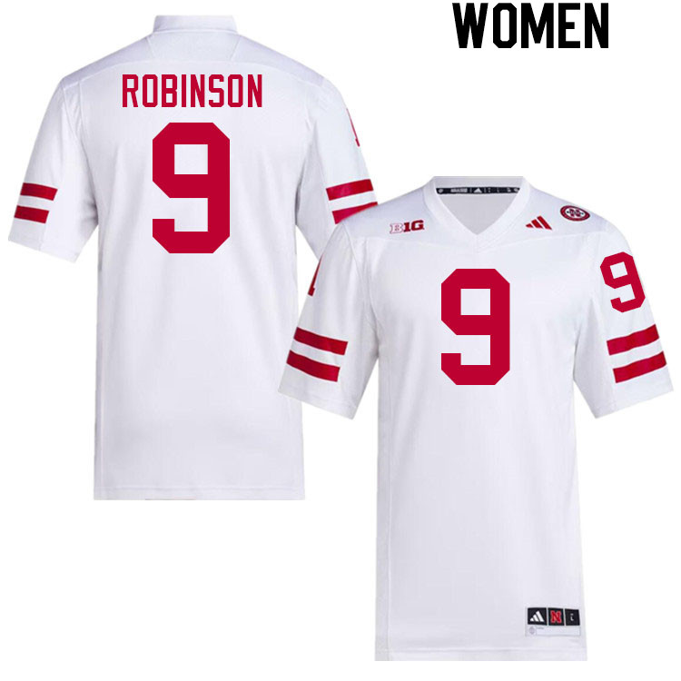 Women #9 Ty Robinson Nebraska Cornhuskers College Football Jerseys Stitched Sale-White